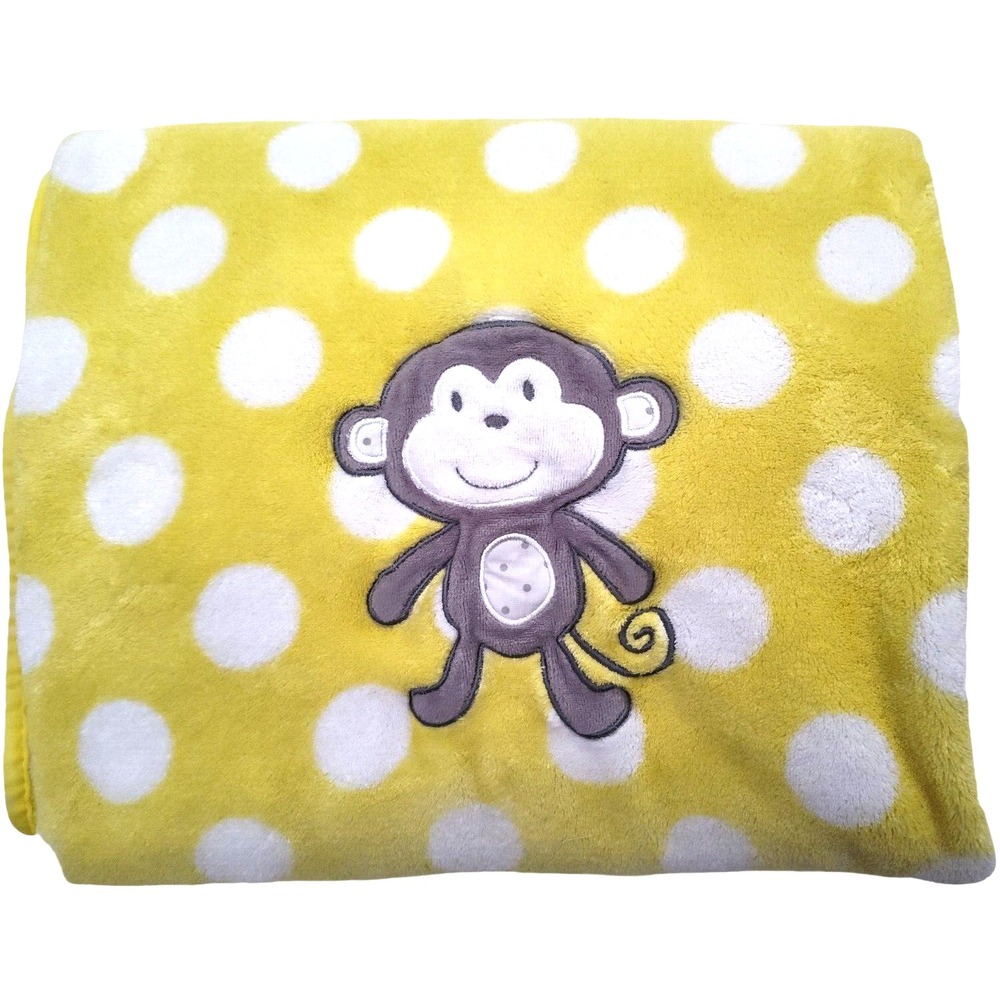 Circo Yellow Monkey Polka Dot Baby Blanket Target Fleece‎ Security Lovey Unisex